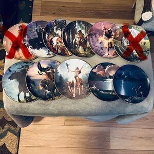 Lot of Native American Collection Plates and Wooden Frames